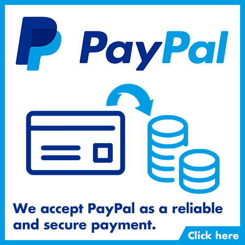 We accept PayPal as a reliable and secure payment.